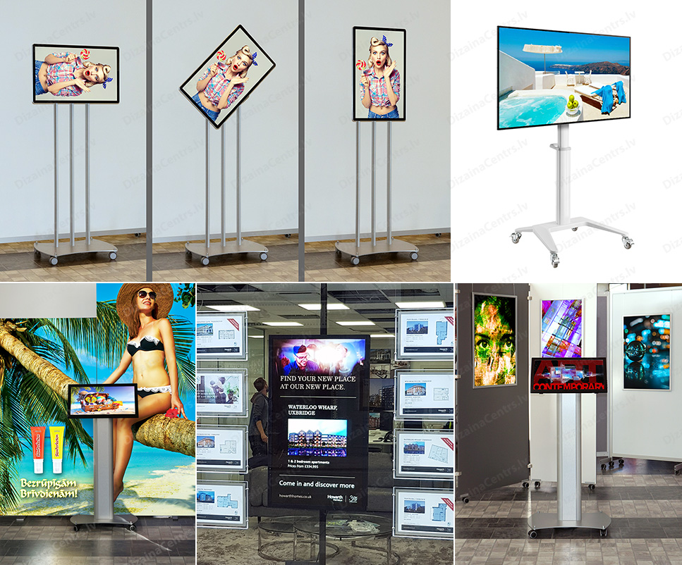 Monitori skatlogu video stendi Digitalnije reshenija Slideshow interactive touchscreens 2025
