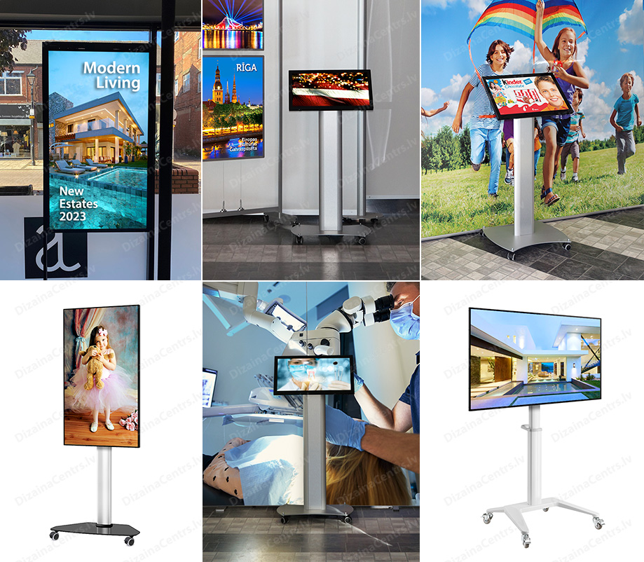 Skarienjutigie interaktivie stendi Sensornije monitori Displays window video carts 2023