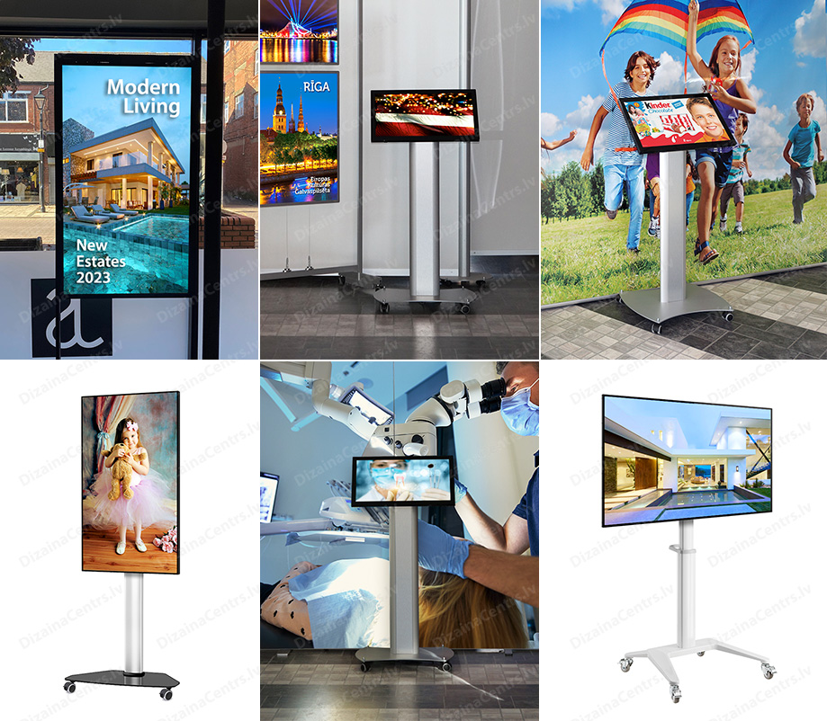 Skarienjutigie interaktivie stendi Sensornije monitori Displays window video carts 2025