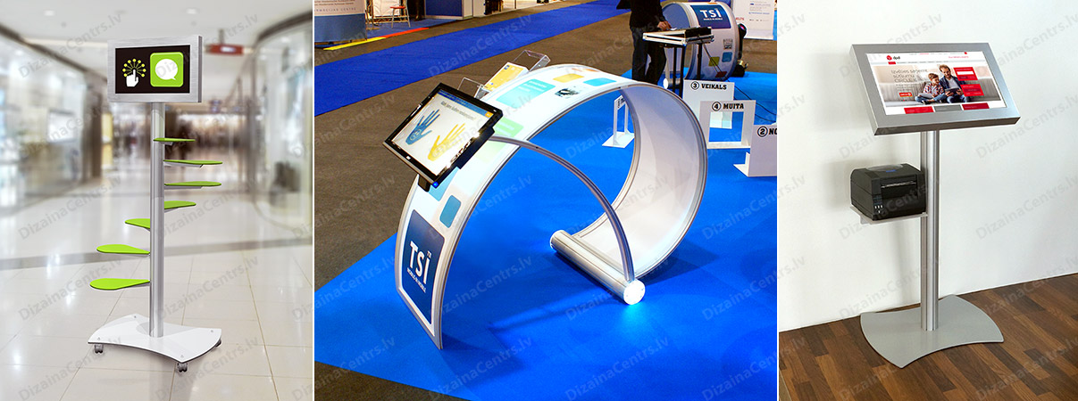 Interaktīvie stendi 2023 Skarienjutigie touch stendi kioski Individuala dizaina Digitalie piloni 2023