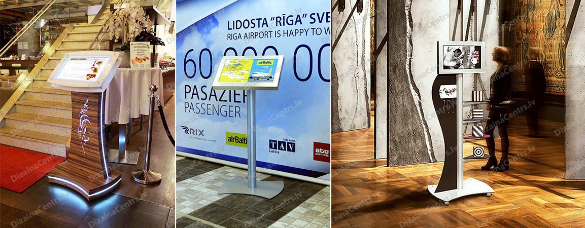 Interaktīvie stendi 2023 Skarienjutigie touch kioski stendi Individuals dizains Digitala reklama 2023