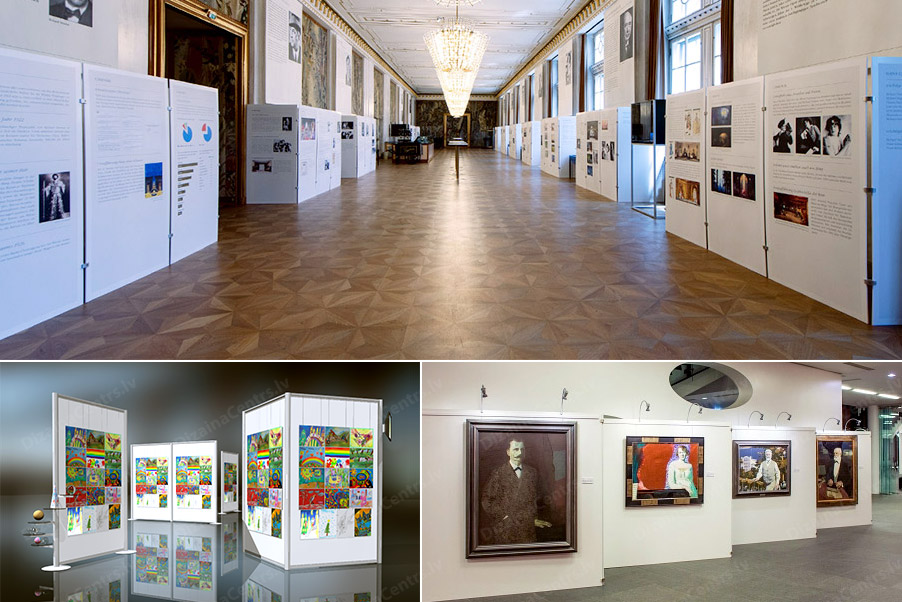 Izstāžu Ekspozīcijas 2025 Izstazu sienas mobili saliekamas Mobile exhibitions museum walls Skladnie vistavocnie steni 2025
