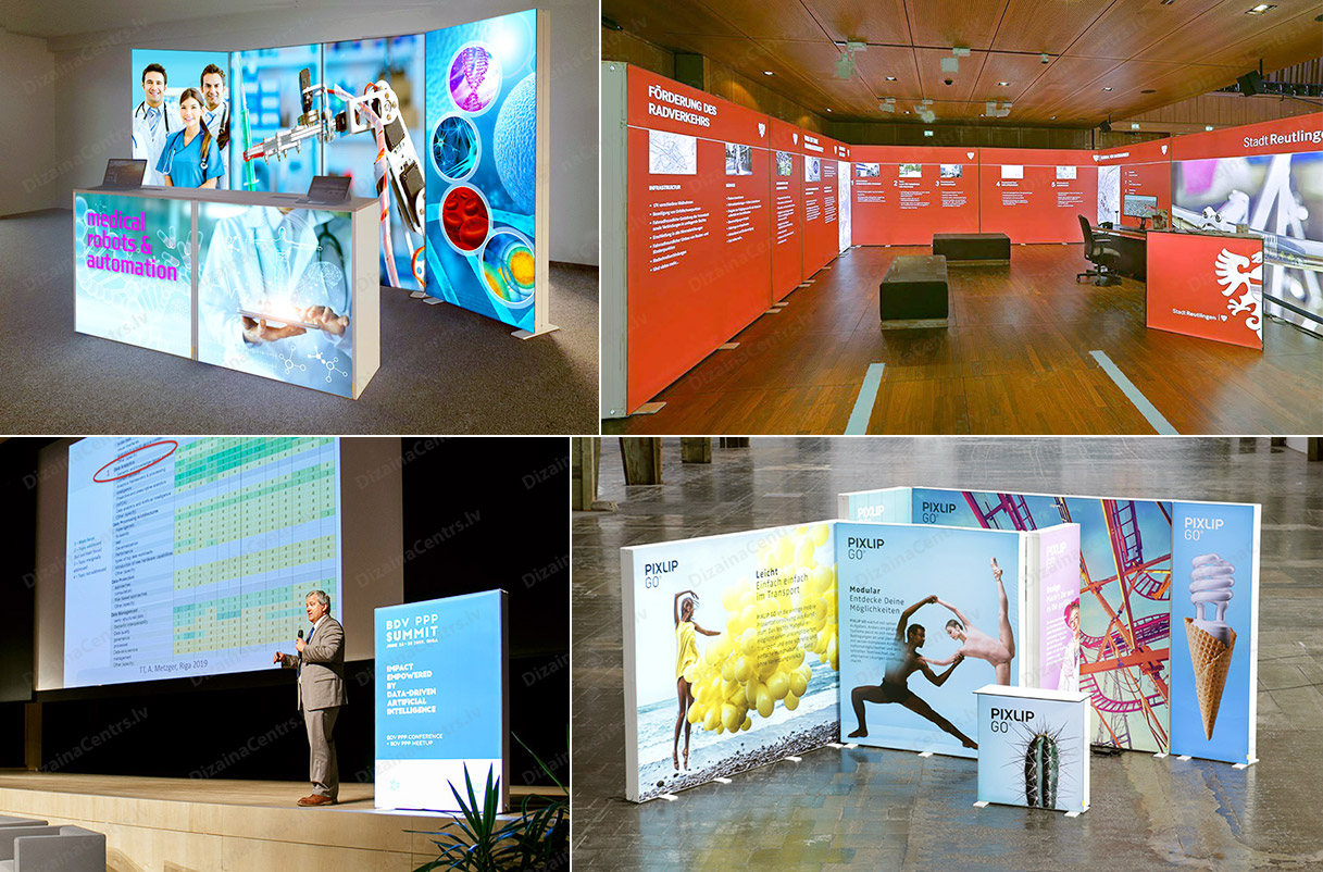 Izstazu Konferencu Stendi Mobilnie Vistavocnie Svetovie Lighted Exhibition Displays 2025