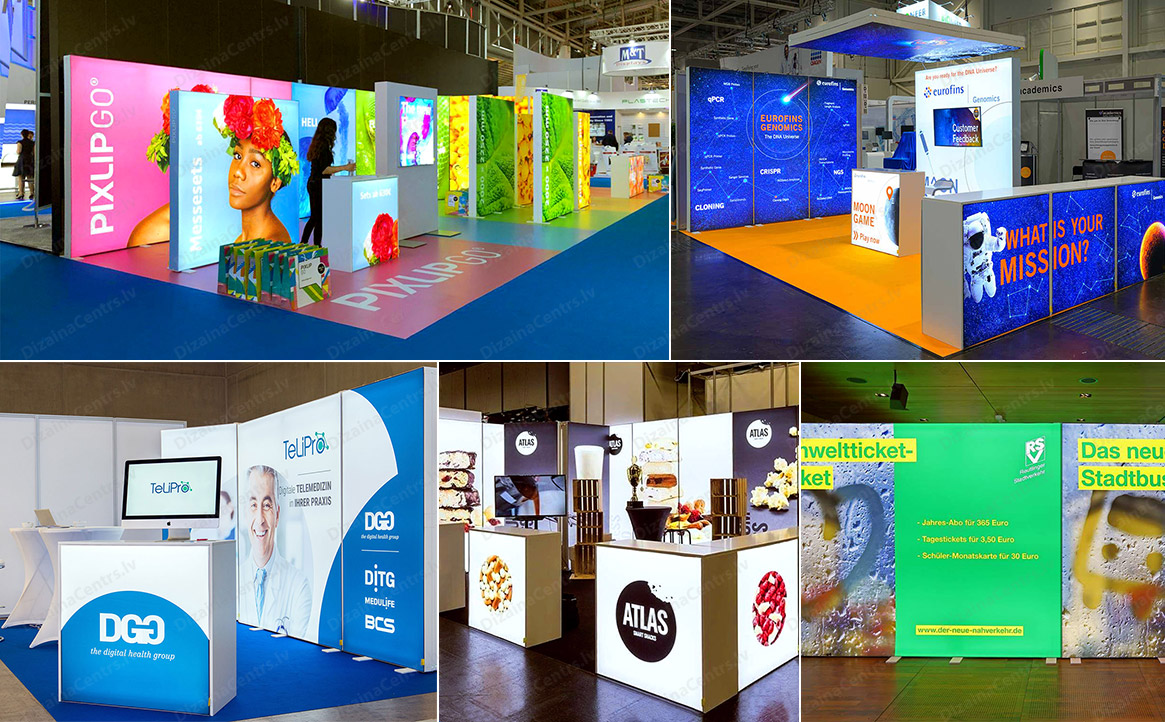 Izstazu Stendi Mobilie Gaismas Vistavocnie Svetodiodnie Exhibition Booths 2025