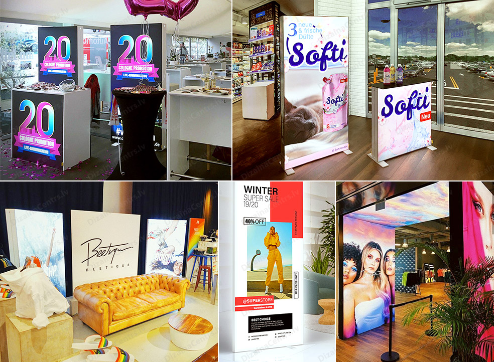 Veikalu Reklamas Stendi Gaismas Mobilnie Torgovie Retail Shop Lightboxes 2025