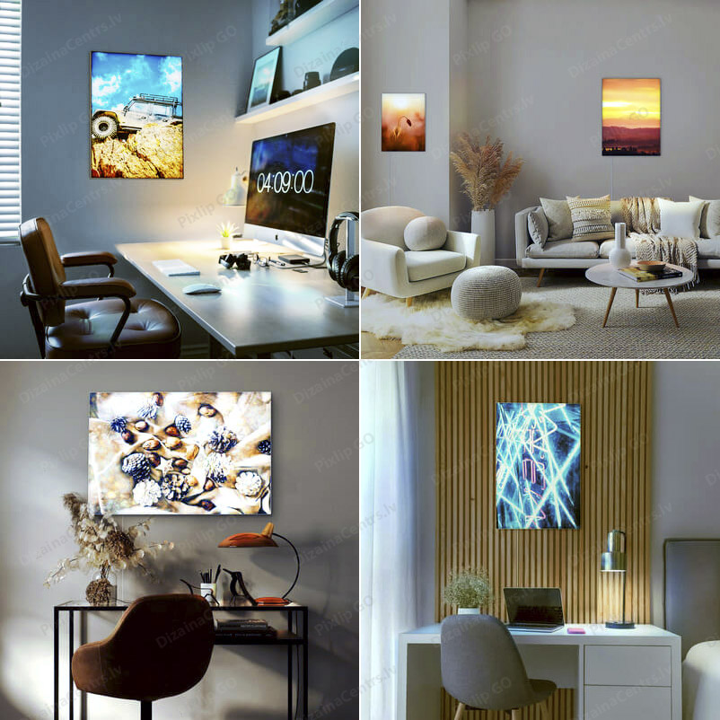 Gaismas Kastes Stendi 2025 Gaismas kastes kanvas Lightboxes interior canvas Svetovie jasciki nastennie 2025