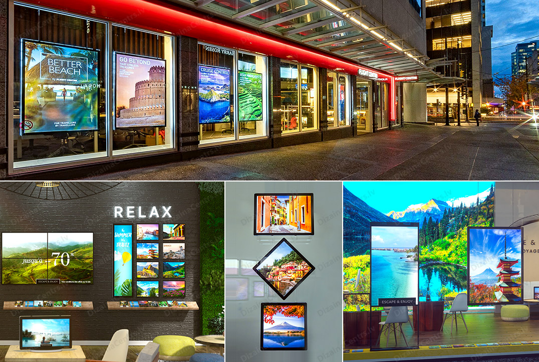 Lighted Displays 2025 Gaismas Stendi Planie Svetovie Koroba Tonkie Lightbox Displays Thin 2025