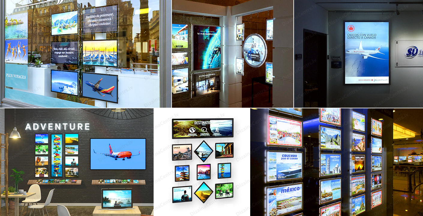 Lighted Displays 2025 Gaismas Stendi Ramji Planie Svetovie Paneli Tonkie Lightbox Displays 2025