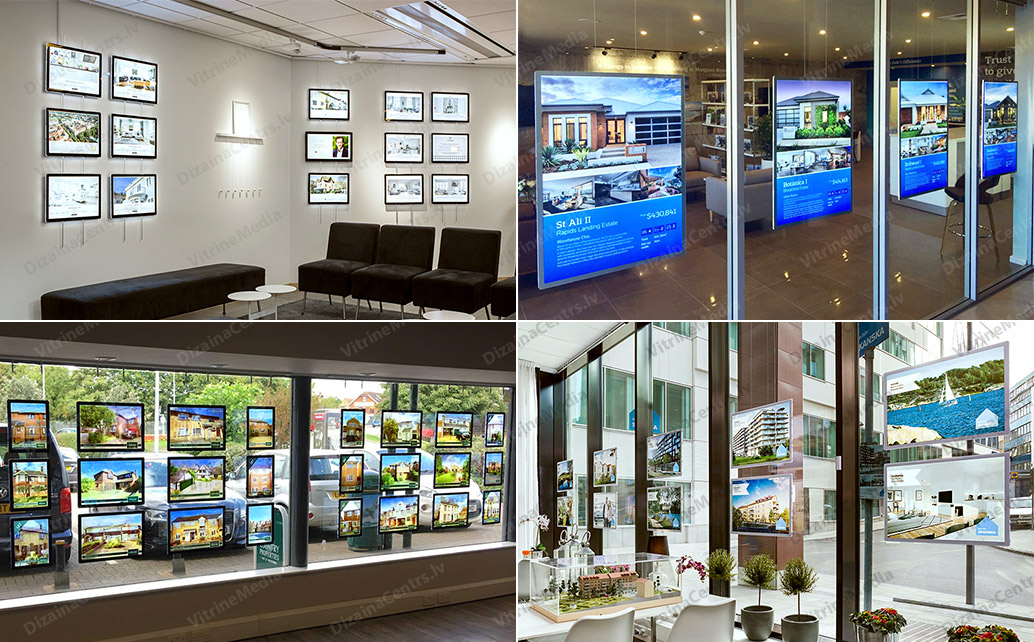12 VitrineMedia Lighted Ad Displays Insurance Real Estate agencies 2024