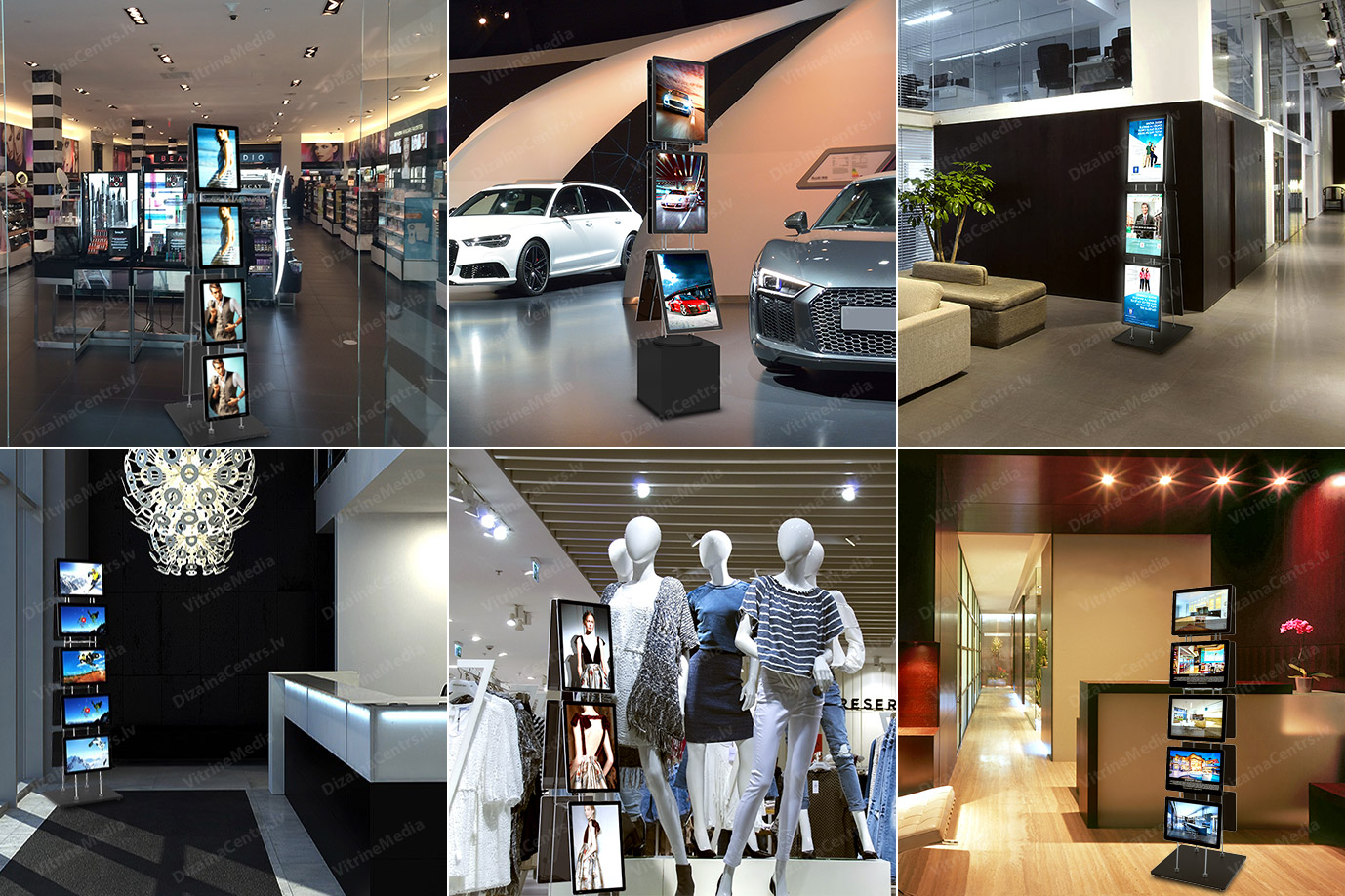 VitrineMedia Lighted Displays 2025 14 VitrineMedia Lighted Stands free standing displays A4 A3 A2 2025
