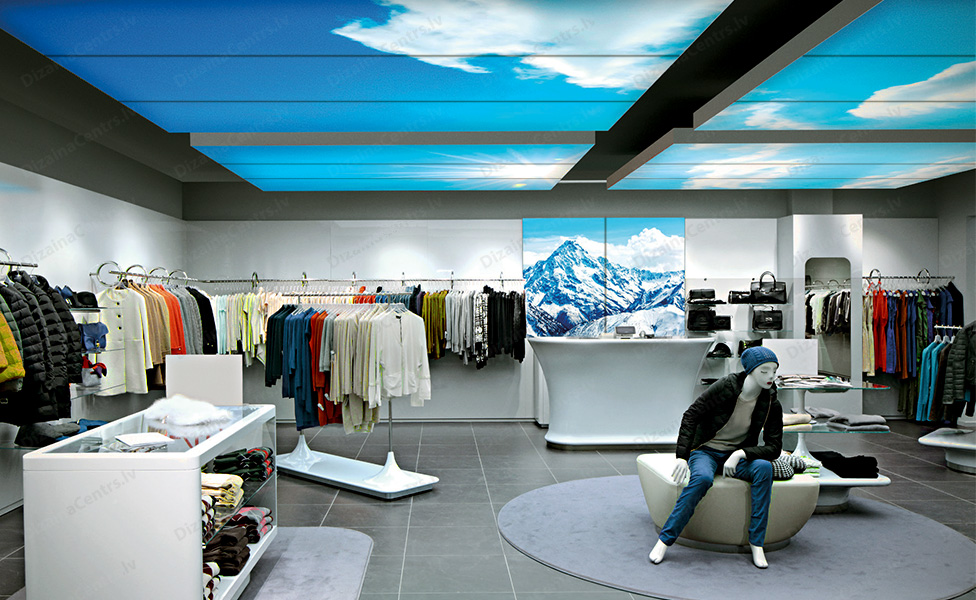 Iekartie griesti gaismas dizains apdrukajami piekartie auduma griestu paneli 2025