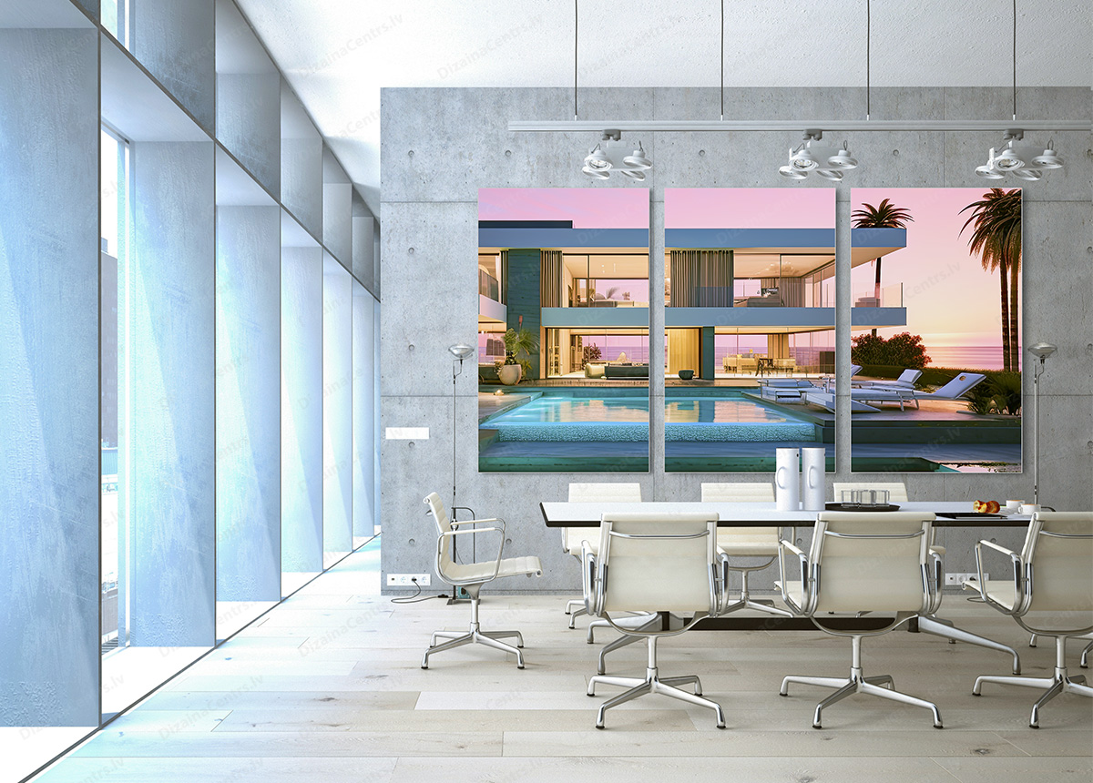 Sienas gleznas apdrukatas interjera dizaina panno lielformata kanvas triptihs 2025