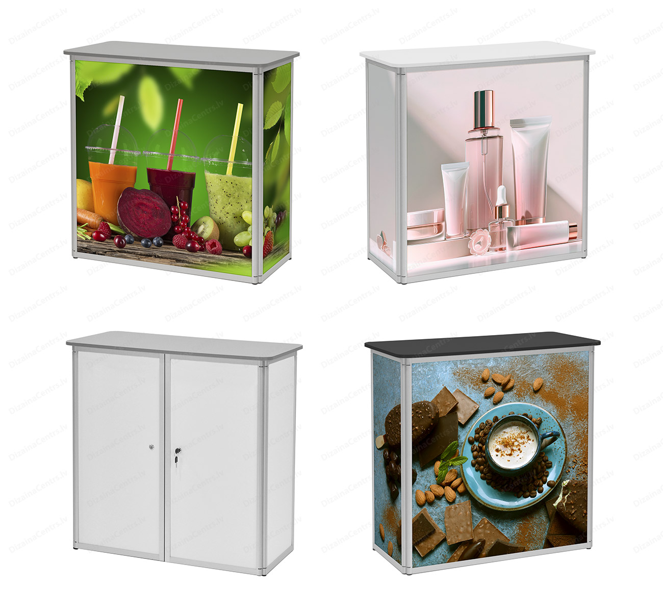 Tirdzniecības letes 2025 Saliekami mobilas tirdzniecibas galdi letes plaukti sledzamas durvis atri uzstadamas 2025