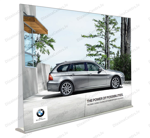Roll Up Stendi 2025 Roll Up Plakatsiena Stends 2,4x2,15m Platformata druka 2025