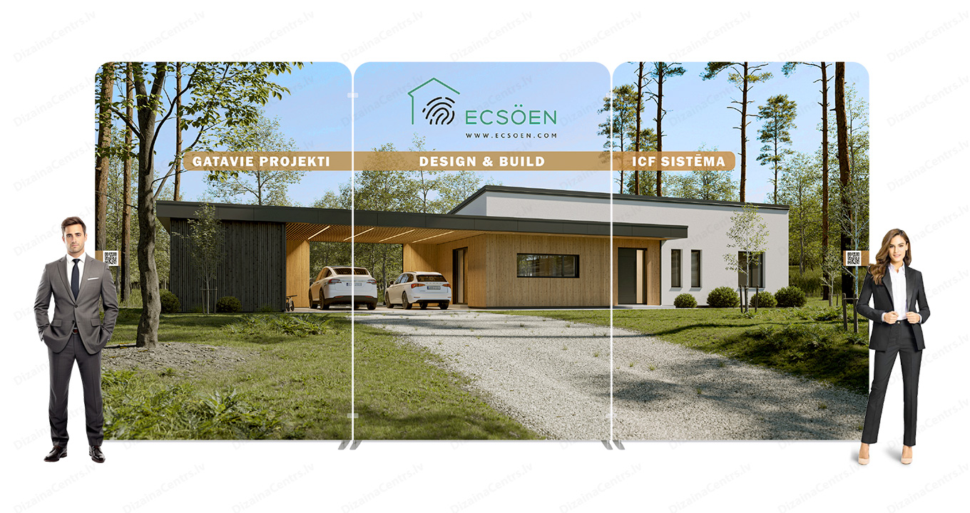 Reklāmas sienas 2025 Lielformata reklamas stendi Exhibition textile walls Mobilnie perenosnie banneri 2025